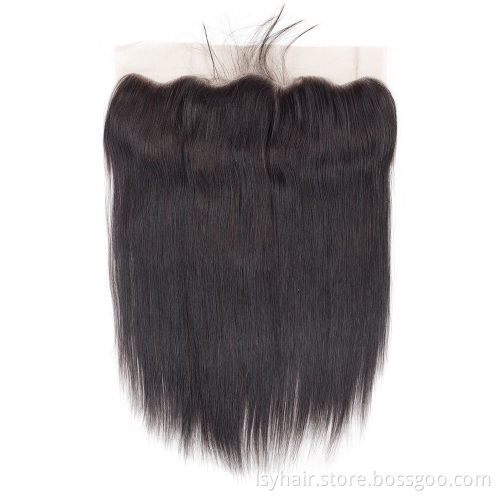 Straight Virgin Human Hair 13*4 Lace Frontal Closure Pre Plucked Frontal With Baby Hair Front Closure Natural Hair Line